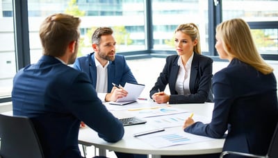 Business team discussing insolvency solutions